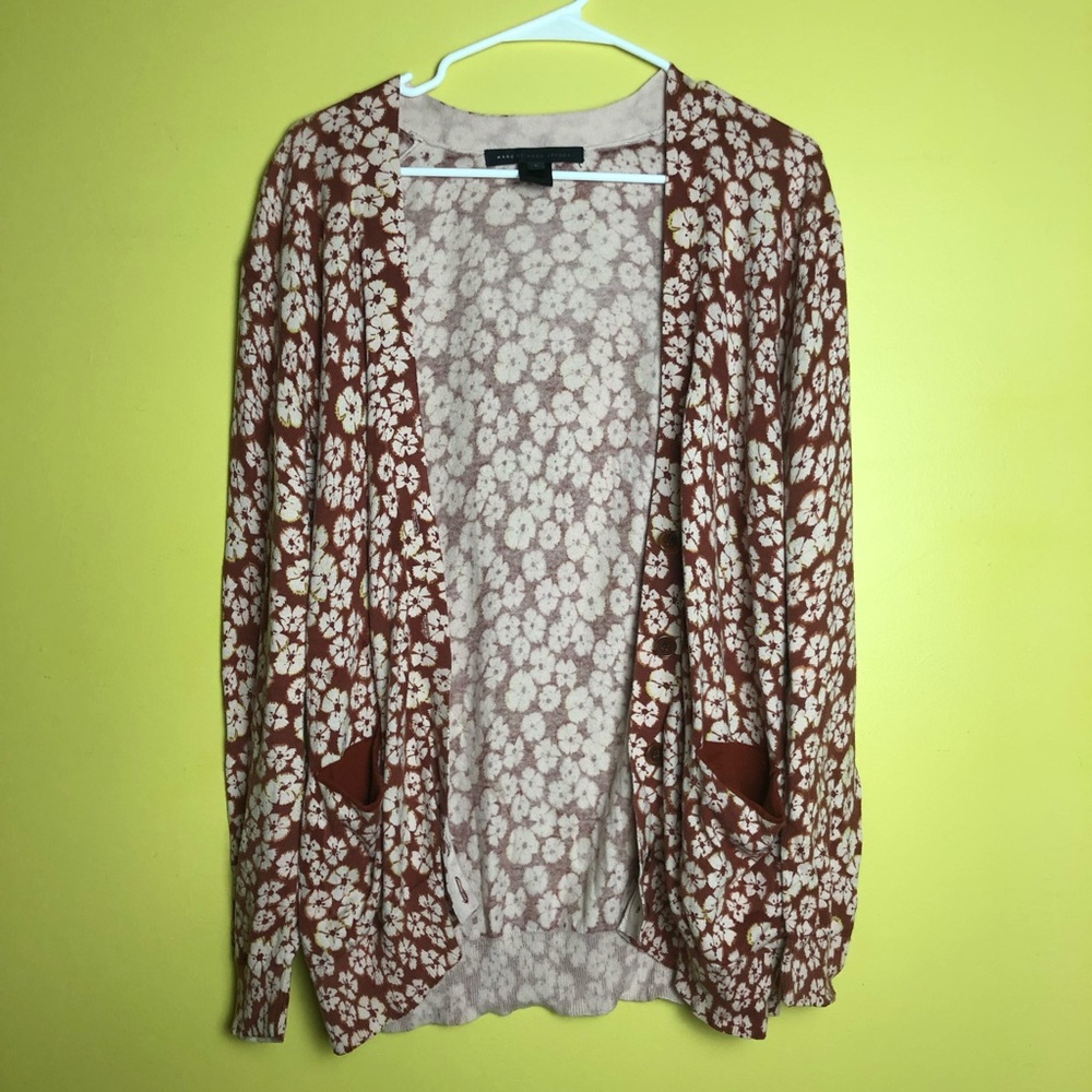 Marc by Marc Jacobs floral red cardigan size med